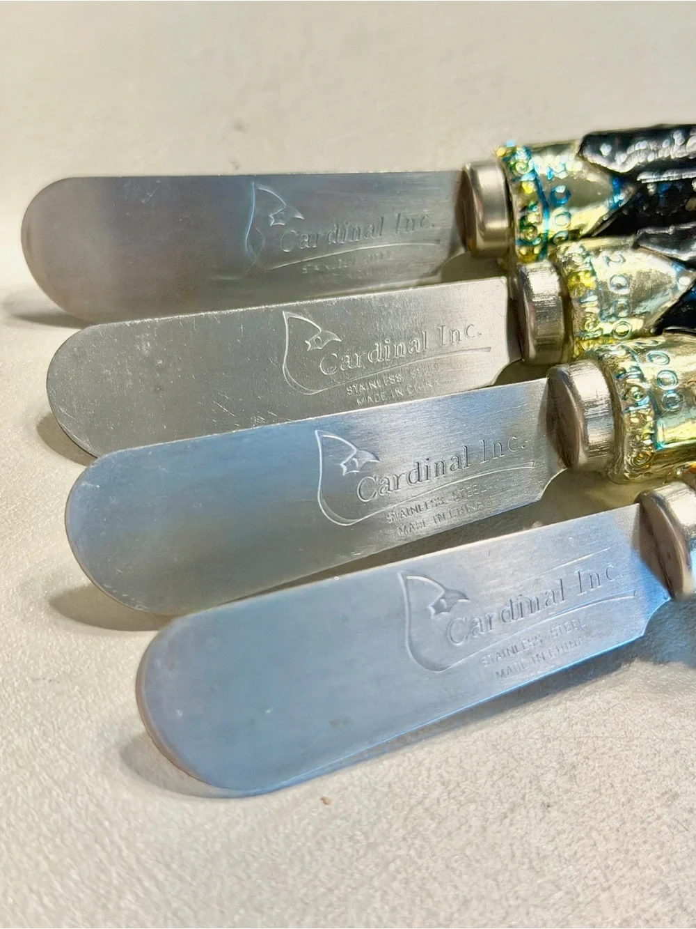 Y2K Millennial Set of 4 Gentleman Figurine Cheese Butter Spreaders -